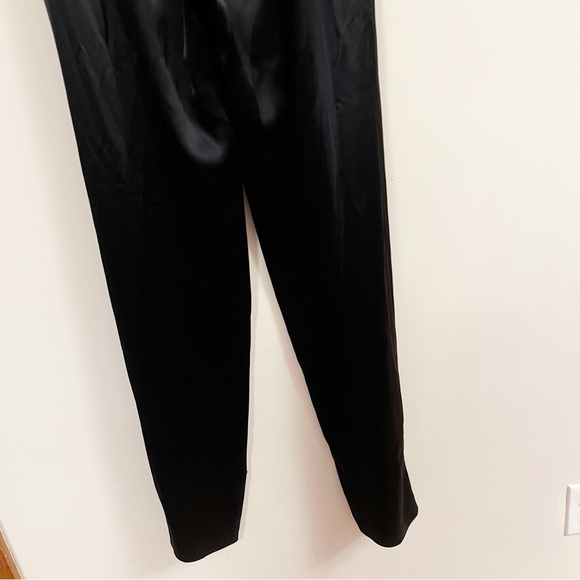Cinq a Sept Alexi Black Satin Pants Size 4 Straight Leg High Rise Side Zip - Picture 9 of 15
